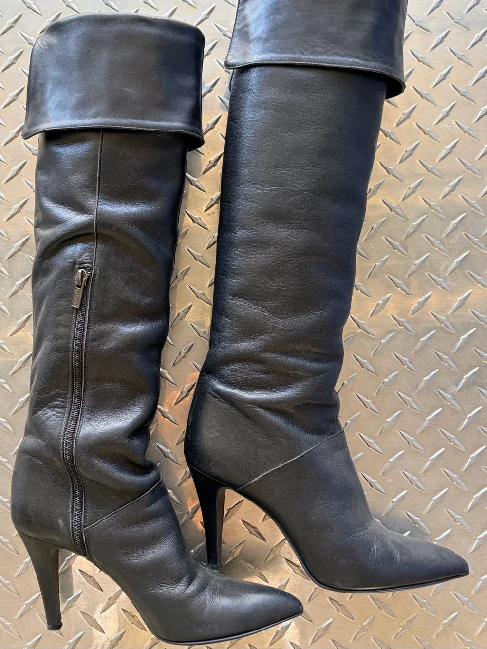 DIANA Japan Real Leather Tall Boots Over Knee-High Pointed Toe Boots Women US 7